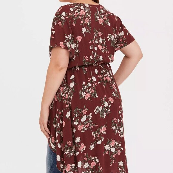 Torrid Babydoll Gauze Surplice Tunic Top - Picture 2 of 13